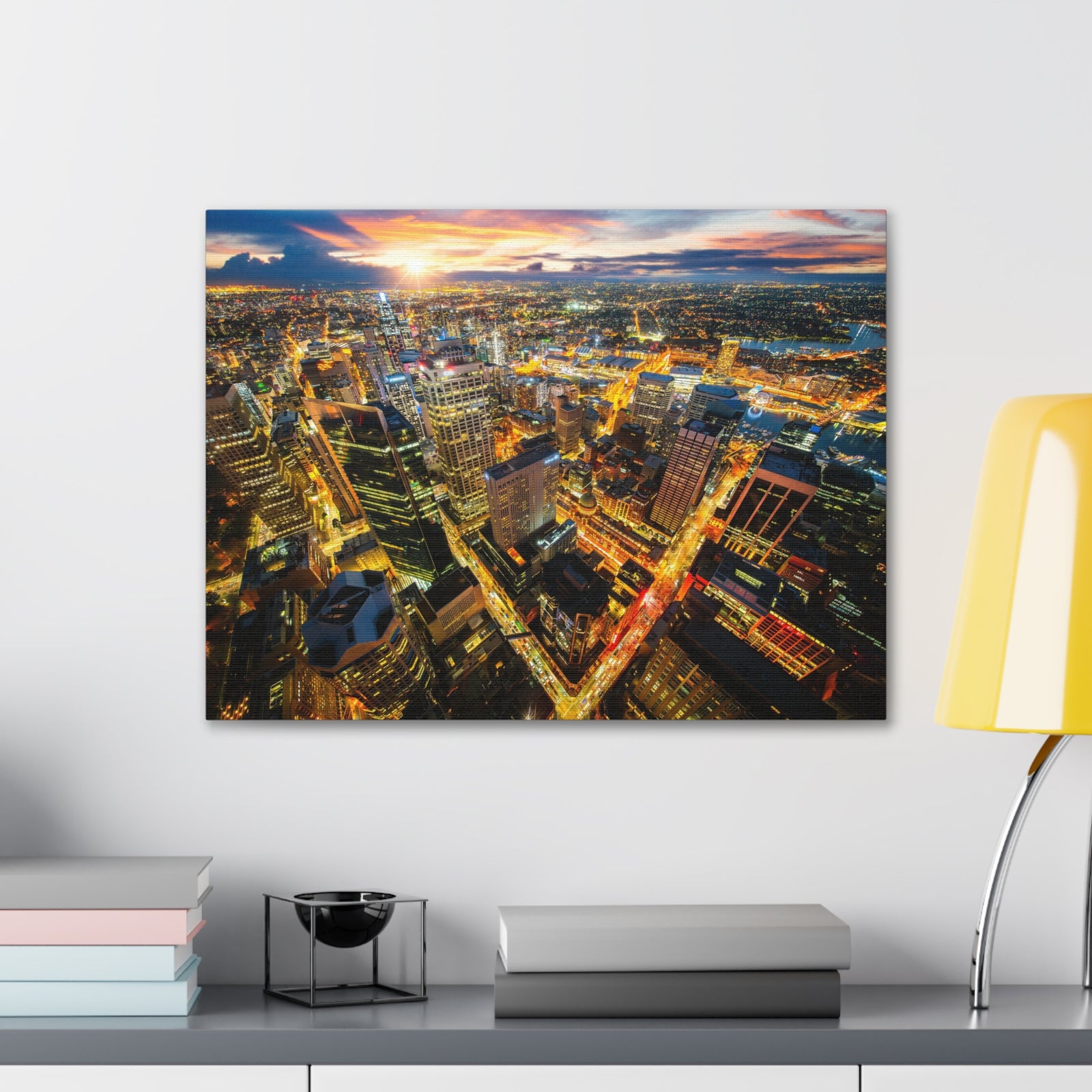 Sydney Night Skyline Canvas Artwork High-Quality Breathtaking Stunning Cityscape for Home Decor Ready to Hang-Express Your Love Gifts
