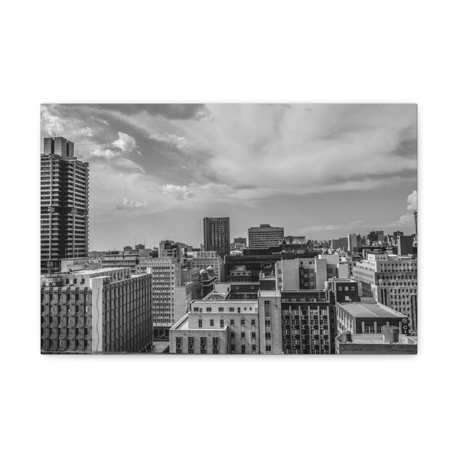 Johannesburg Black And White Skyline Canvas Artwork High-Quality Breathtaking Stunning Cityscape for Home Decor Ready to Hang-Express Your Love Gifts