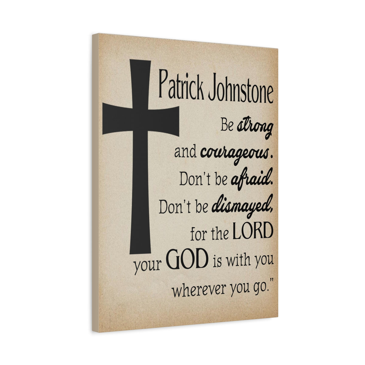 Scripture Walls Personalized Joshua 1:9 Cross Bible Chapter Canvas Christian Wall Art Ready to Hang-Express Your Love Gifts