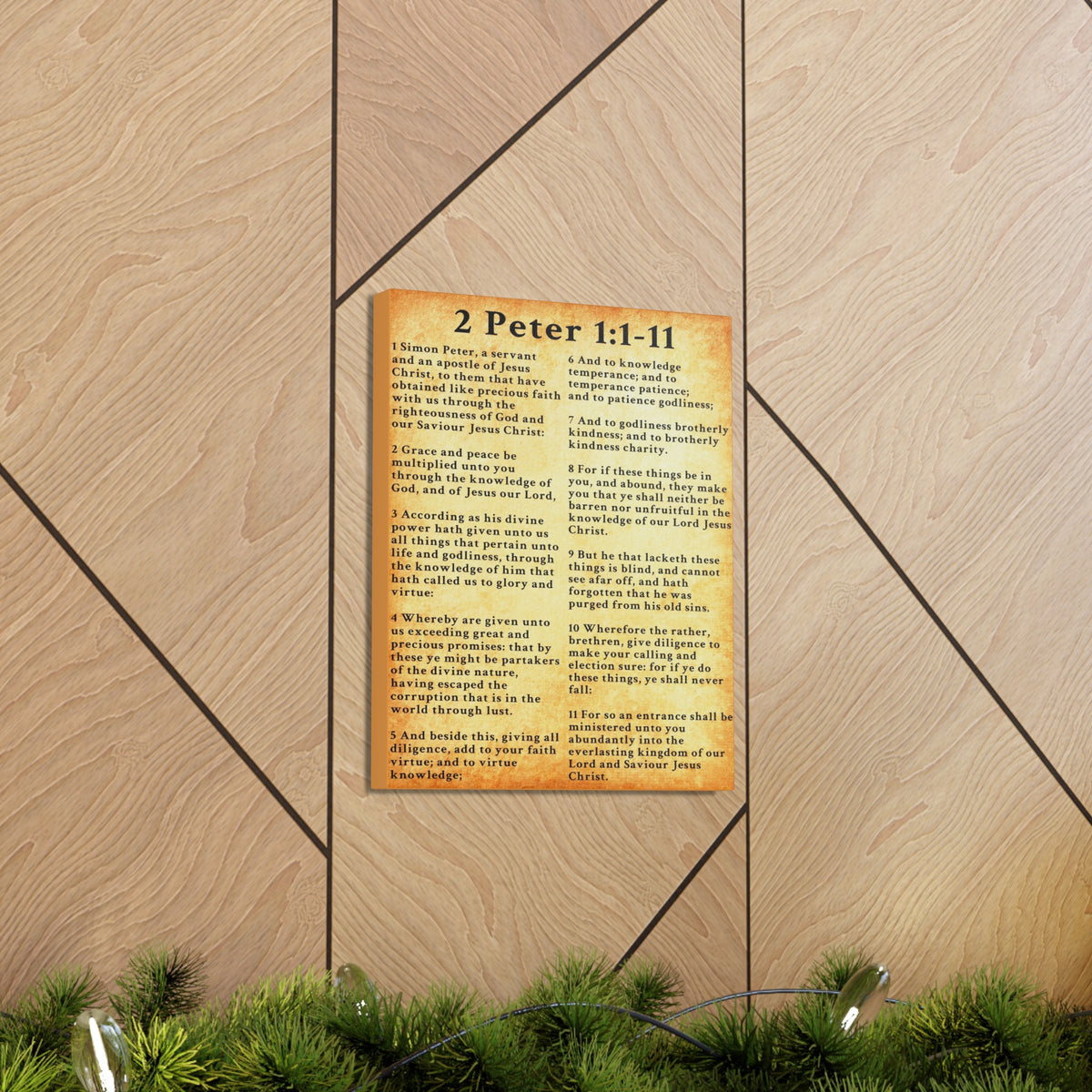Scripture Walls 2 Peter 1:1-11 KJV Bible Verse Canvas Christian Wall Art Ready to Hang Unframed-Express Your Love Gifts