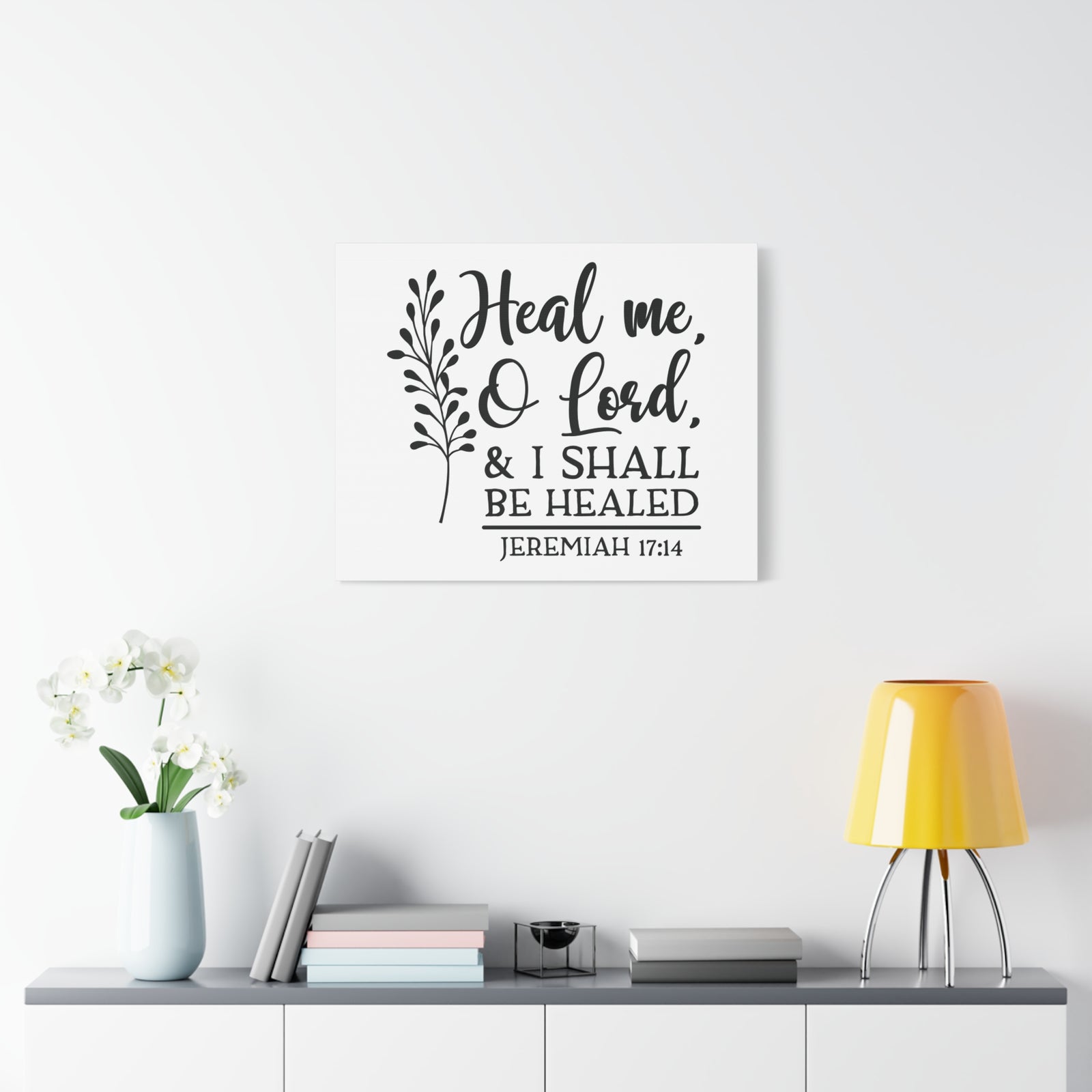 Scripture Canvas I Shall Be Healed Jeremiah 17:14 Christian Wall Art Bible Verse Print Ready to Hang-Express Your Love Gifts