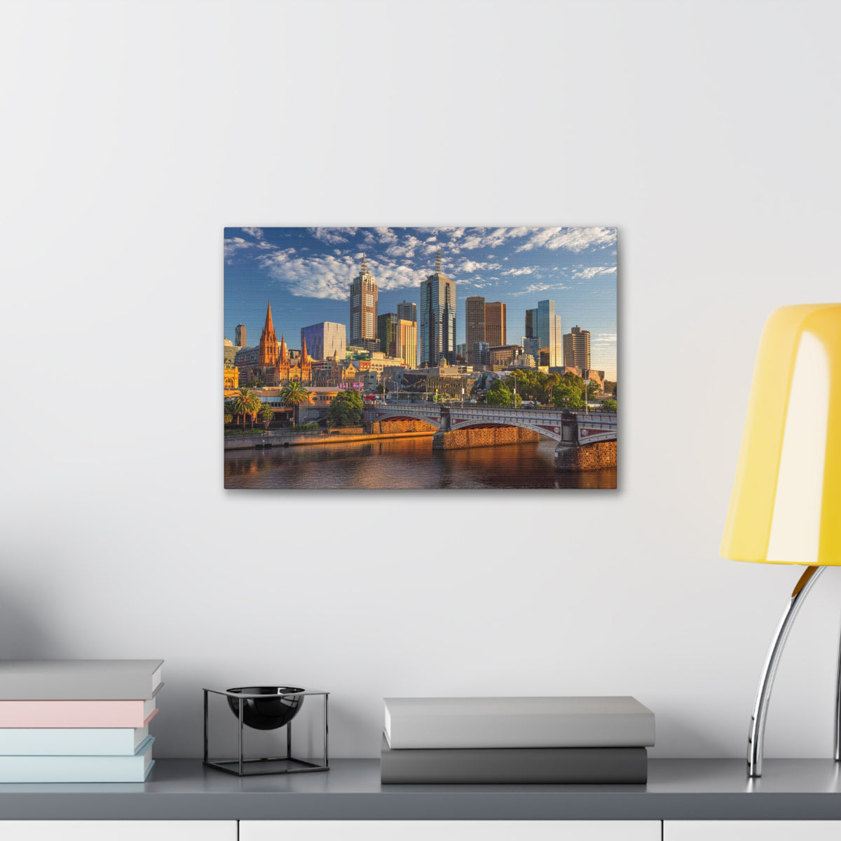 Melbourne Daytime Skyline Canvas Artwork High-Quality Breathtaking Stunning Cityscape for Home Decor Ready to Hang-Express Your Love Gifts