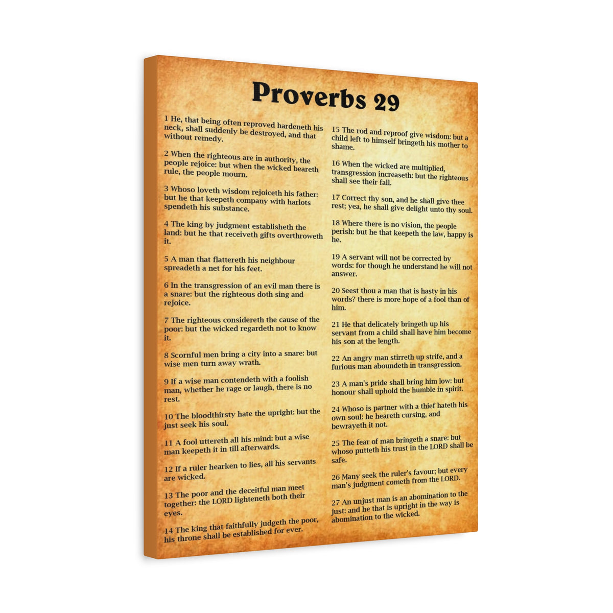 Scripture Walls Proverbs Chapter 29 Gold Bible Canvas Christian Wall Art Ready to Hang Unframed-Express Your Love Gifts