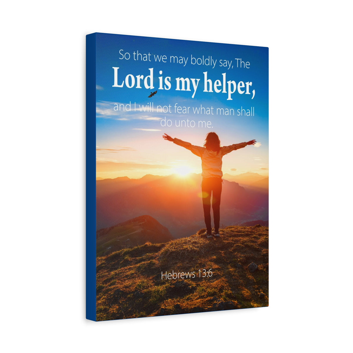 Scripture Walls Lord is My Helper Hebrews 13:6 Bible Verse Canvas Christian Wall Art Ready to Hang Unframed-Express Your Love Gifts