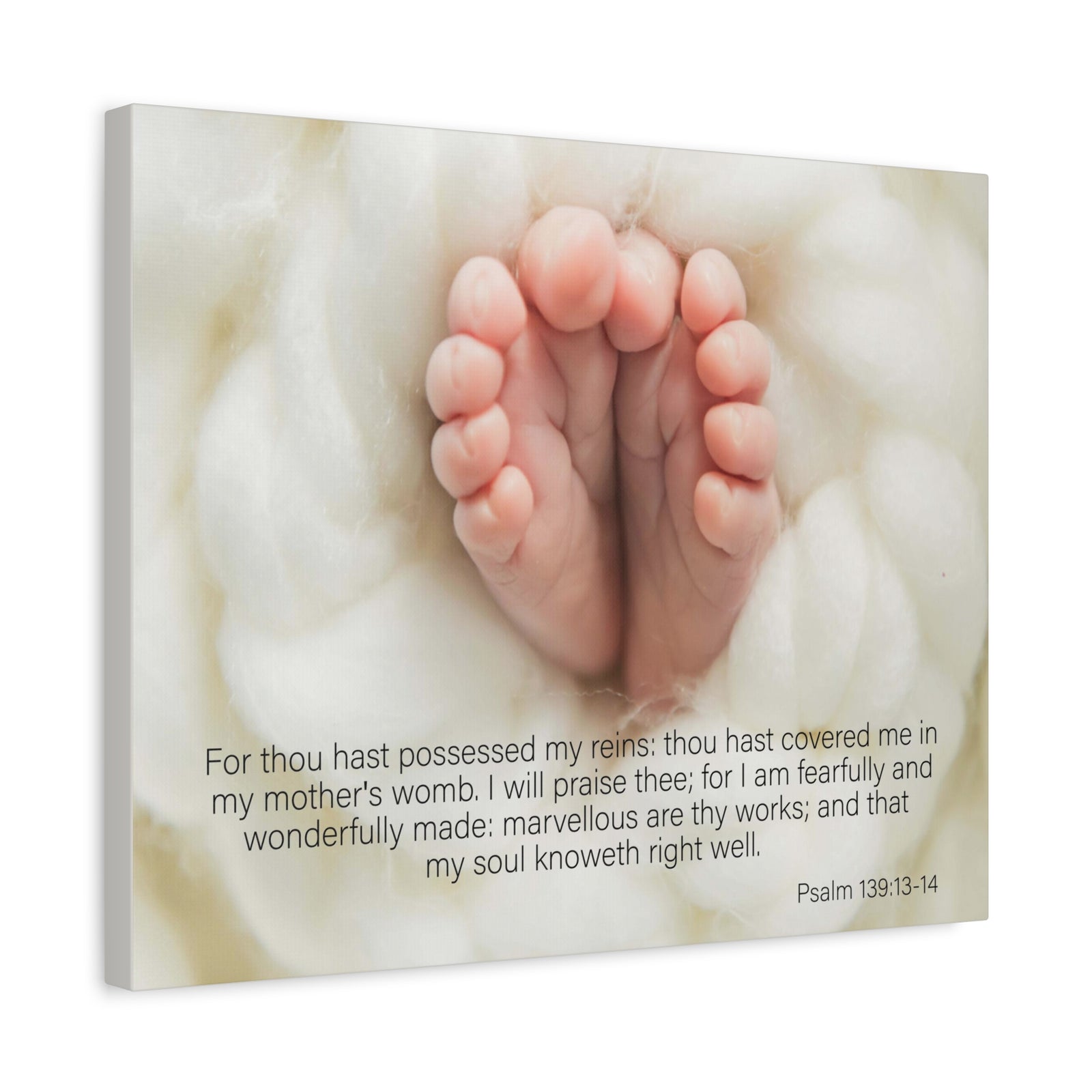 Bible Verse Canvas Fearfully and Wonderfully Made Psalm 139:13-14 KJV Wall Art Christian Home Decor-Express Your Love Gifts