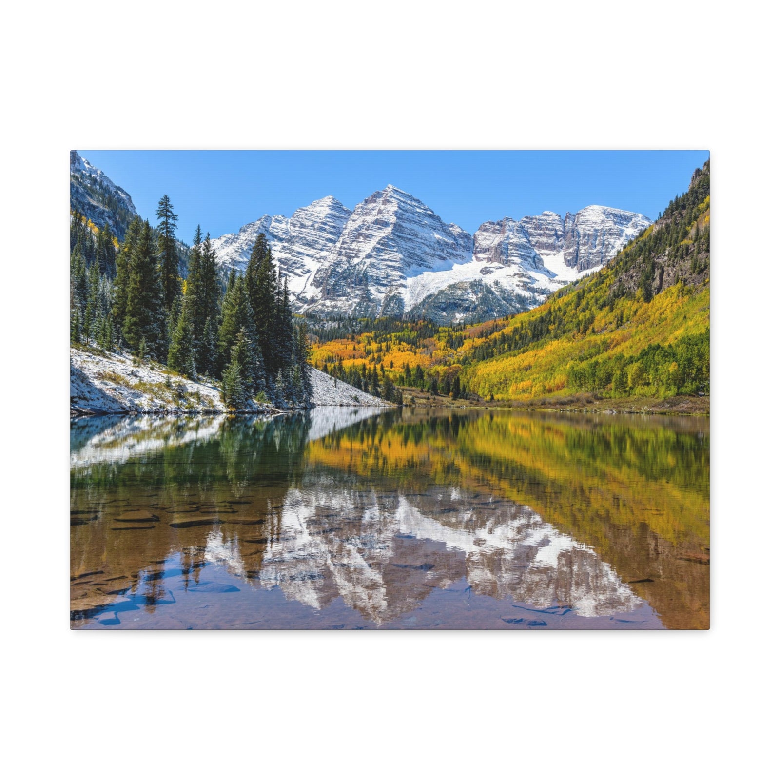 Forest Lake Mountains Nature Wilderness Photography Canvas Wall Art for Home Decor Ready-to-Hang-Express Your Love Gifts