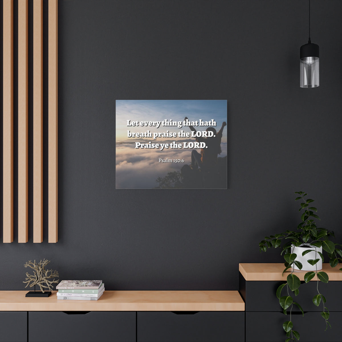 Scripture Canvas Praise The Lord Psalm 150:6 Christian Wall Art Bible Verse Print Ready to Hang-Express Your Love Gifts