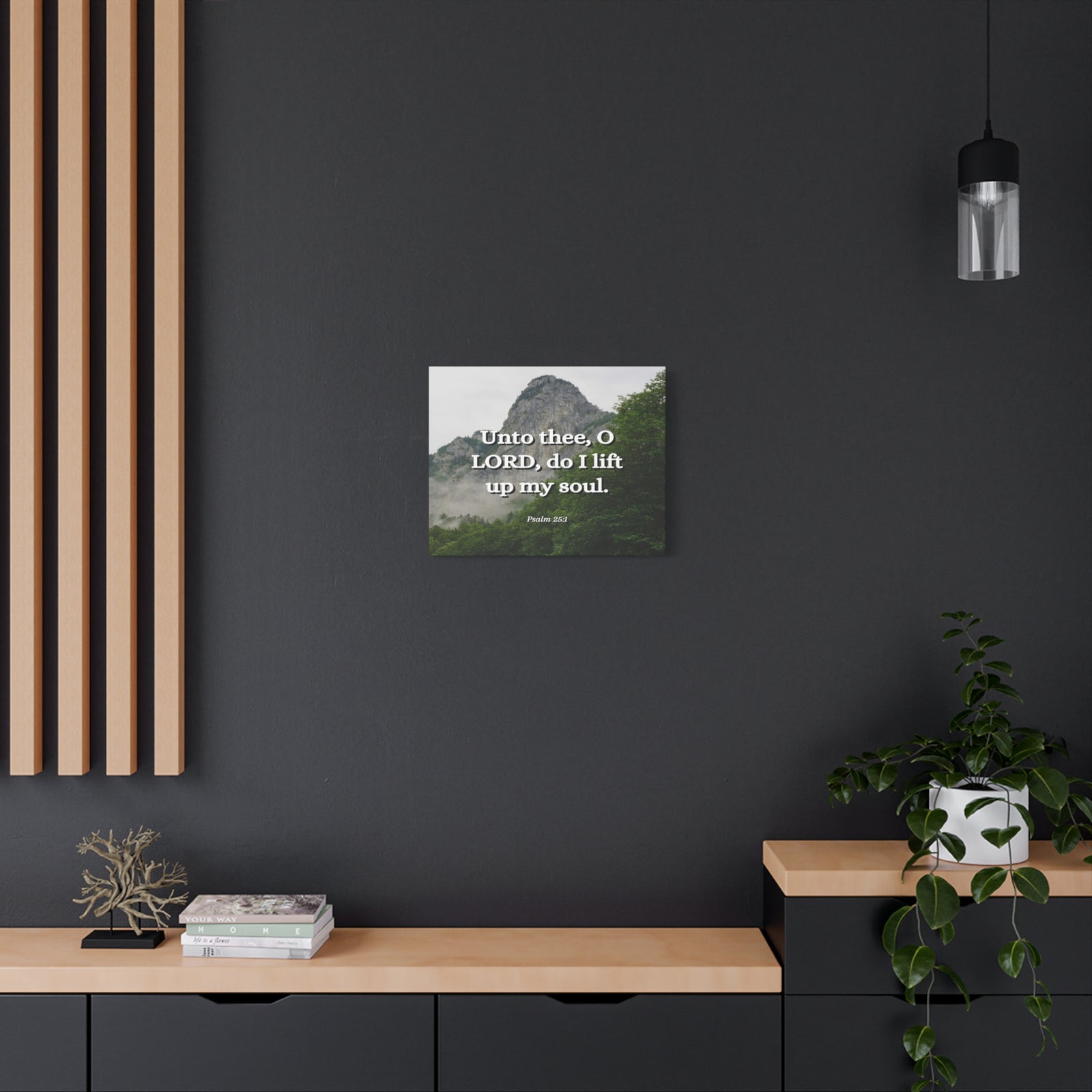 Scripture Canvas Lift Up Psalm 25:1 Christian Wall Art Bible Verse Print Ready to Hang-Express Your Love Gifts