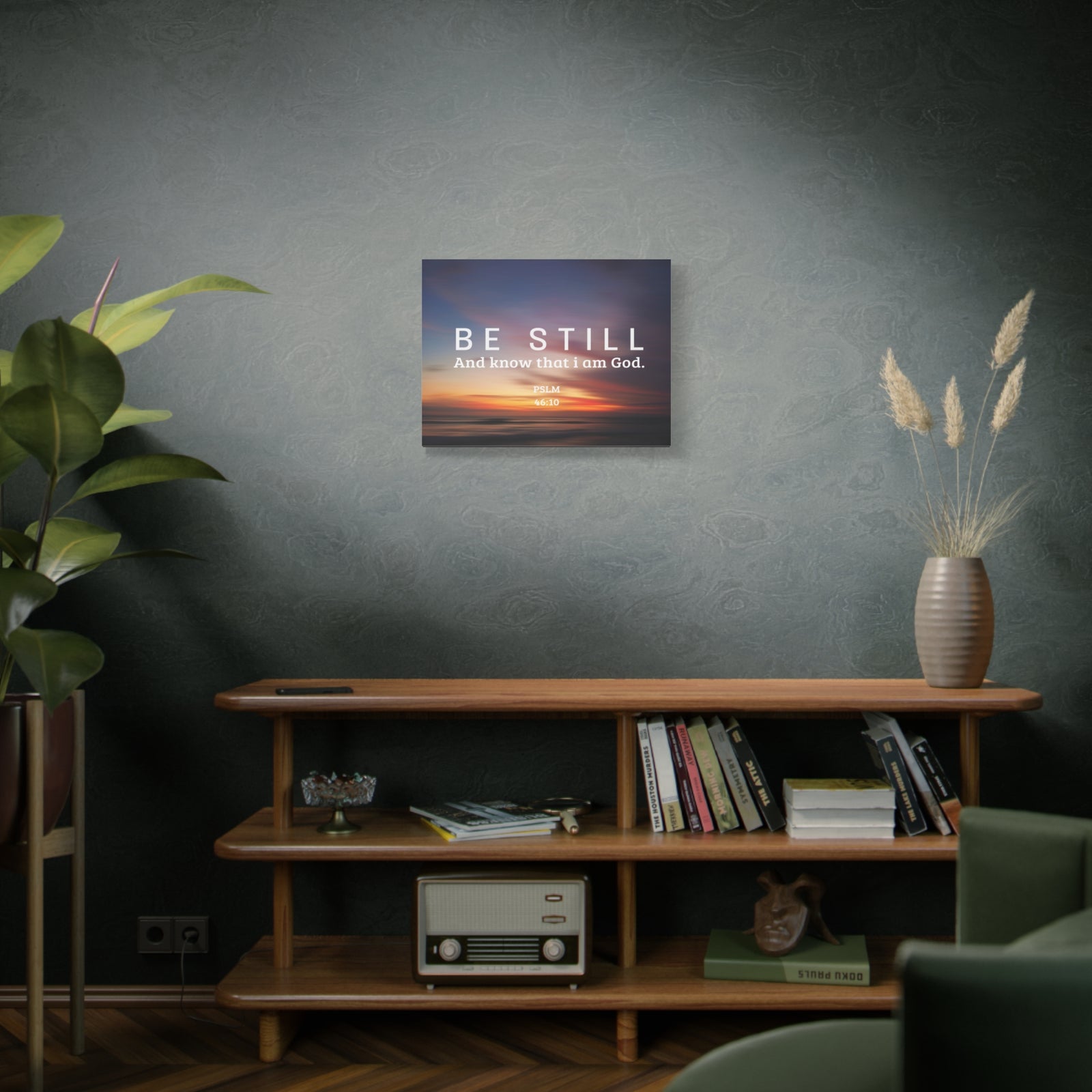 Scripture Canvas Be Still Psalm 46:10 Christian Wall Art Bible Verse Print Ready to Hang-Express Your Love Gifts