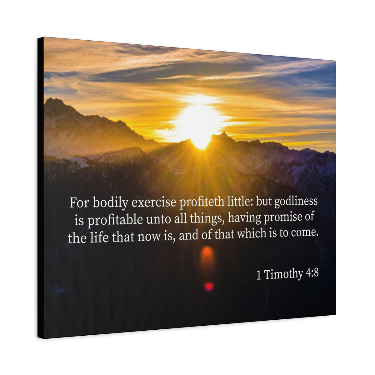 Scripture Canvas Godliness 1 Timothy 4:8 Christian Wall Art Bible Verse Print Ready to Hang-Express Your Love Gifts