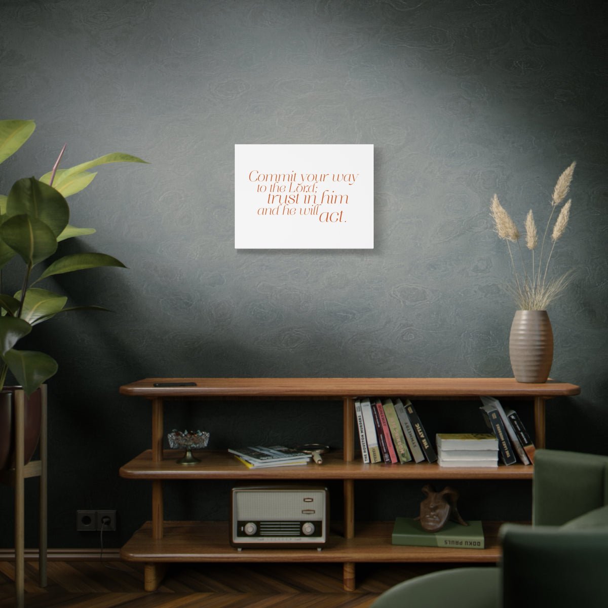 Scripture Walls Your Way to The Lord Orange Psalm 37:5 Bible Verse Canvas Christian Wall Art Ready to Hang-Express Your Love Gifts
