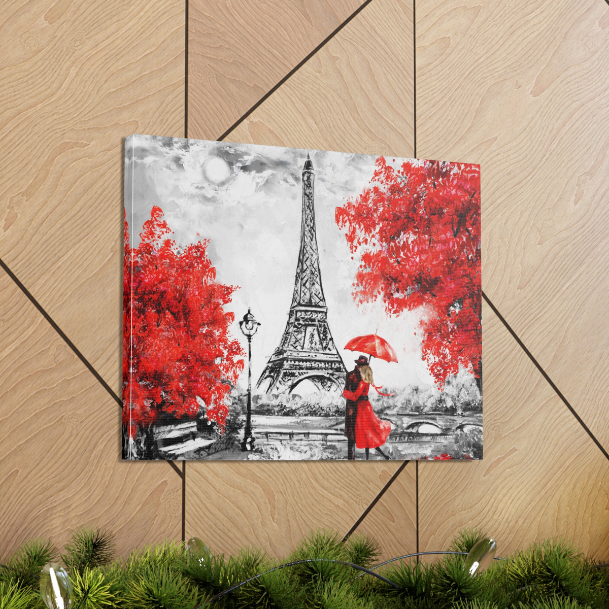 Paris Eiffel Tower Couple France Canvas Artwork High-Quality Breathtaking French City for Home Decor Ready to Hang-Express Your Love Gifts