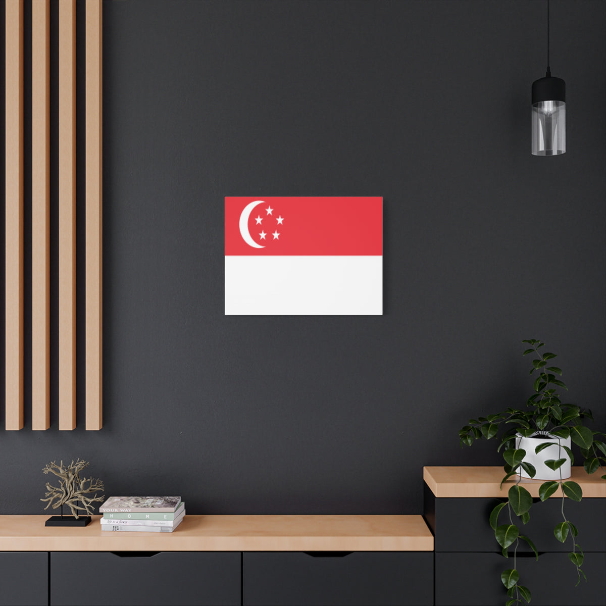 Singapore Country Flag Canvas Vibrant Wall Art Unframed Home Decor-Express Your Love Gifts