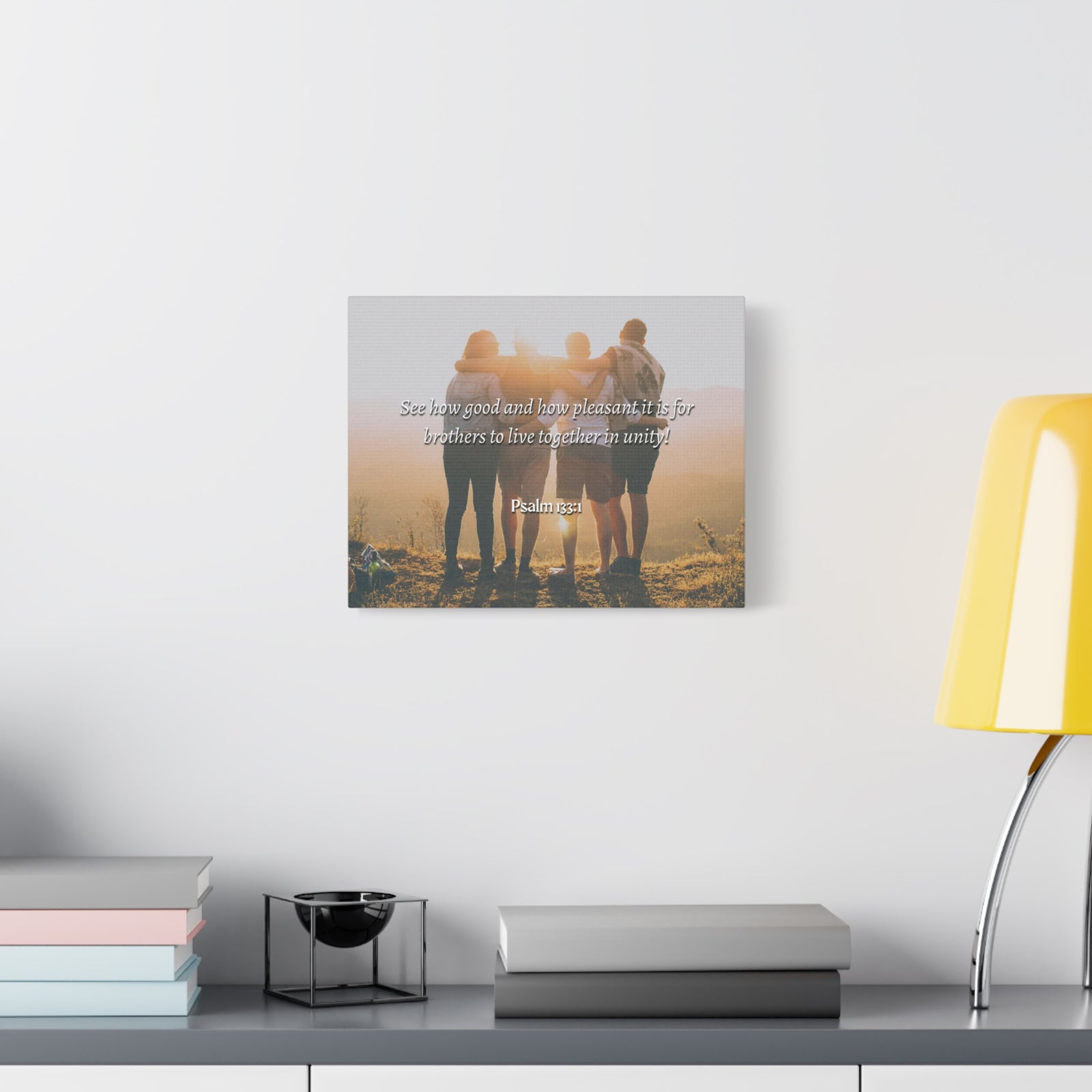 Scripture Canvas Together In Unity Psalms 133:1 Christian Wall Art Bible Verse Print Ready to Hang-Express Your Love Gifts
