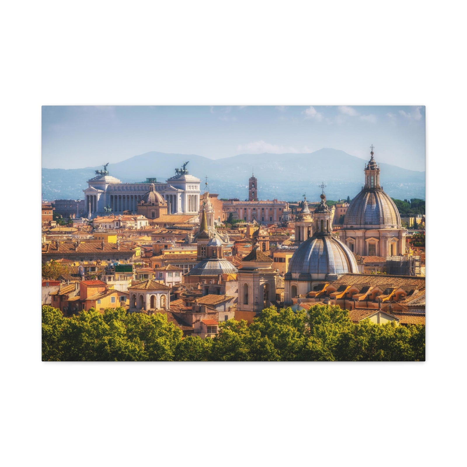 Rome Daytime Skyline Canvas Artwork High-Quality Breathtaking Stunning Cityscape for Home Decor Ready to Hang-Express Your Love Gifts