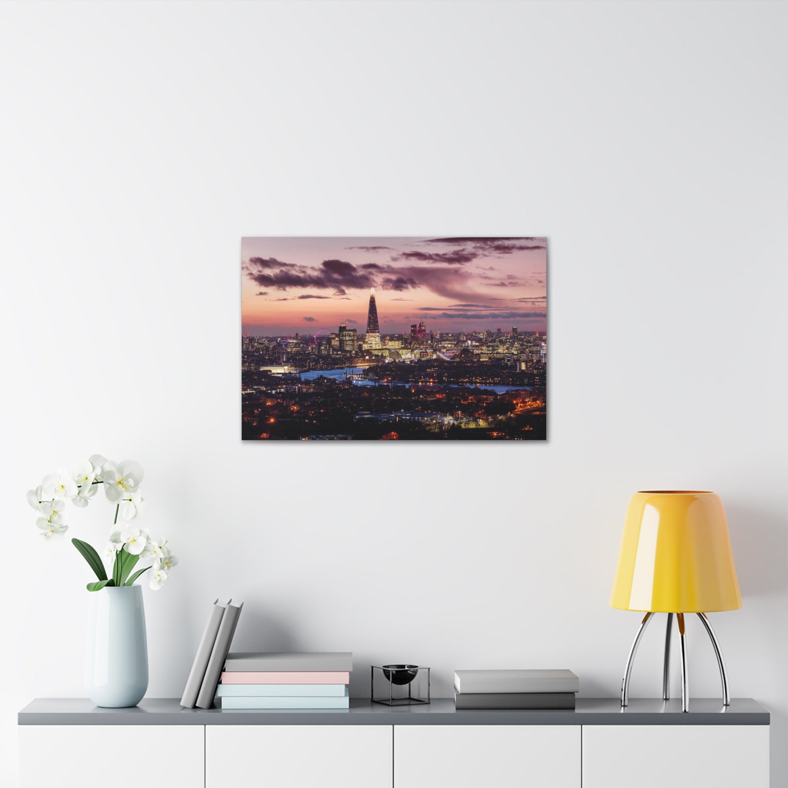 London Night Skyline Canvas Artwork High-Quality Breathtaking Stunning Cityscape for Home Decor Ready to Hang-Express Your Love Gifts