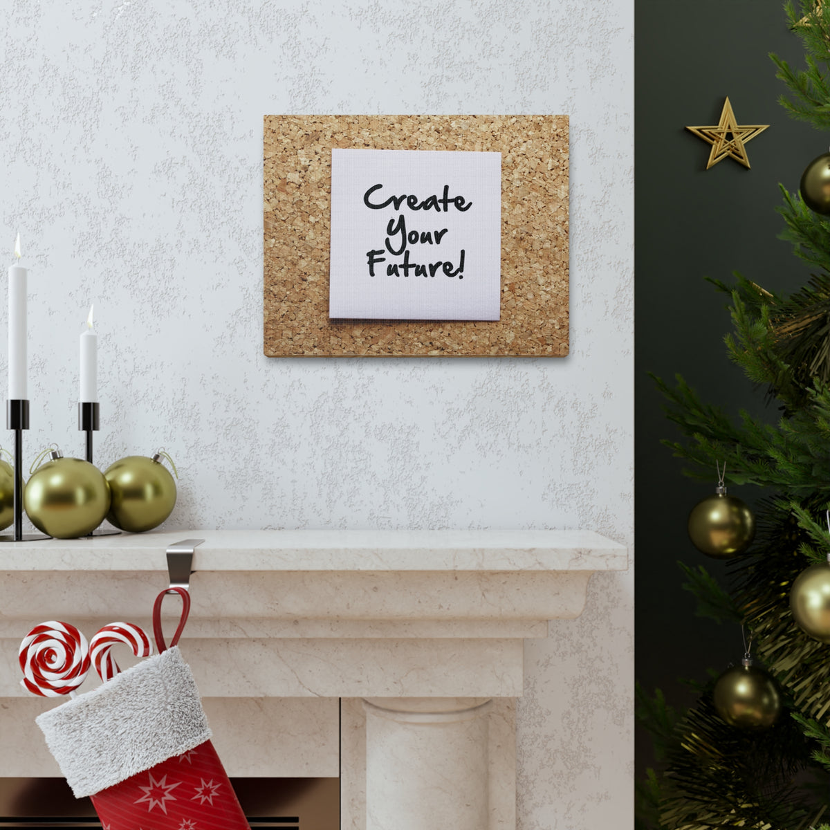 Inspirational Quote Canvas Create Your Future Motivational Print Ready to Hang Artwork-Express Your Love Gifts