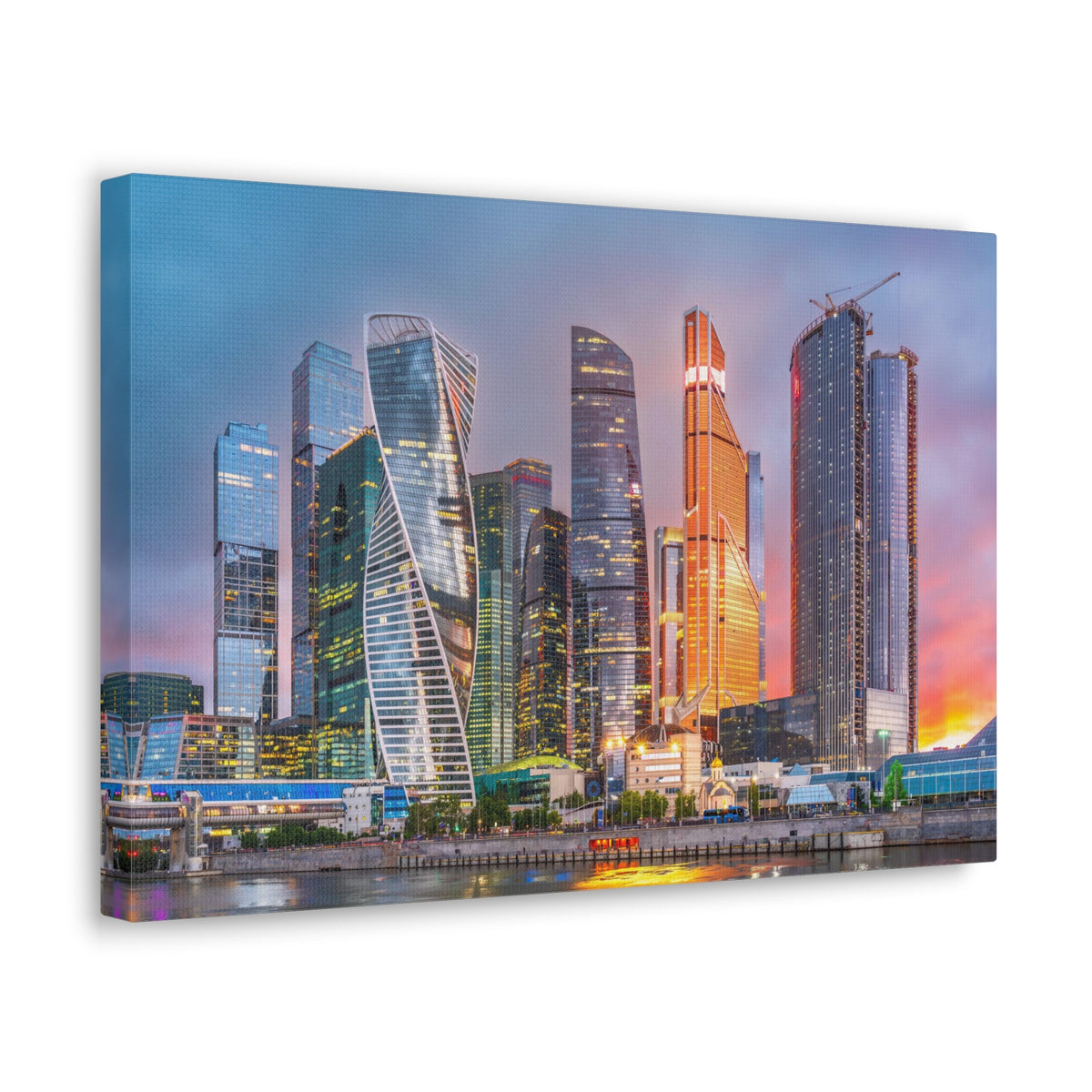 Moscow Night Skyline Canvas Artwork High-Quality Breathtaking Stunning Cityscape for Home Decor Ready to Hang-Express Your Love Gifts