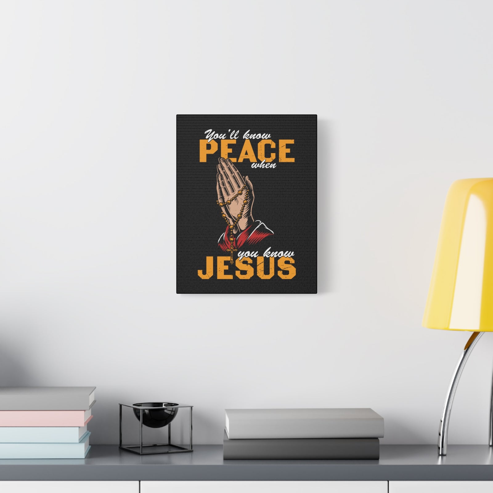 Scripture Canvas You'll Know Peace Rosary Psalms 96:1-13 Christian Wall Art Bible Verse Print Ready to Hang-Express Your Love Gifts