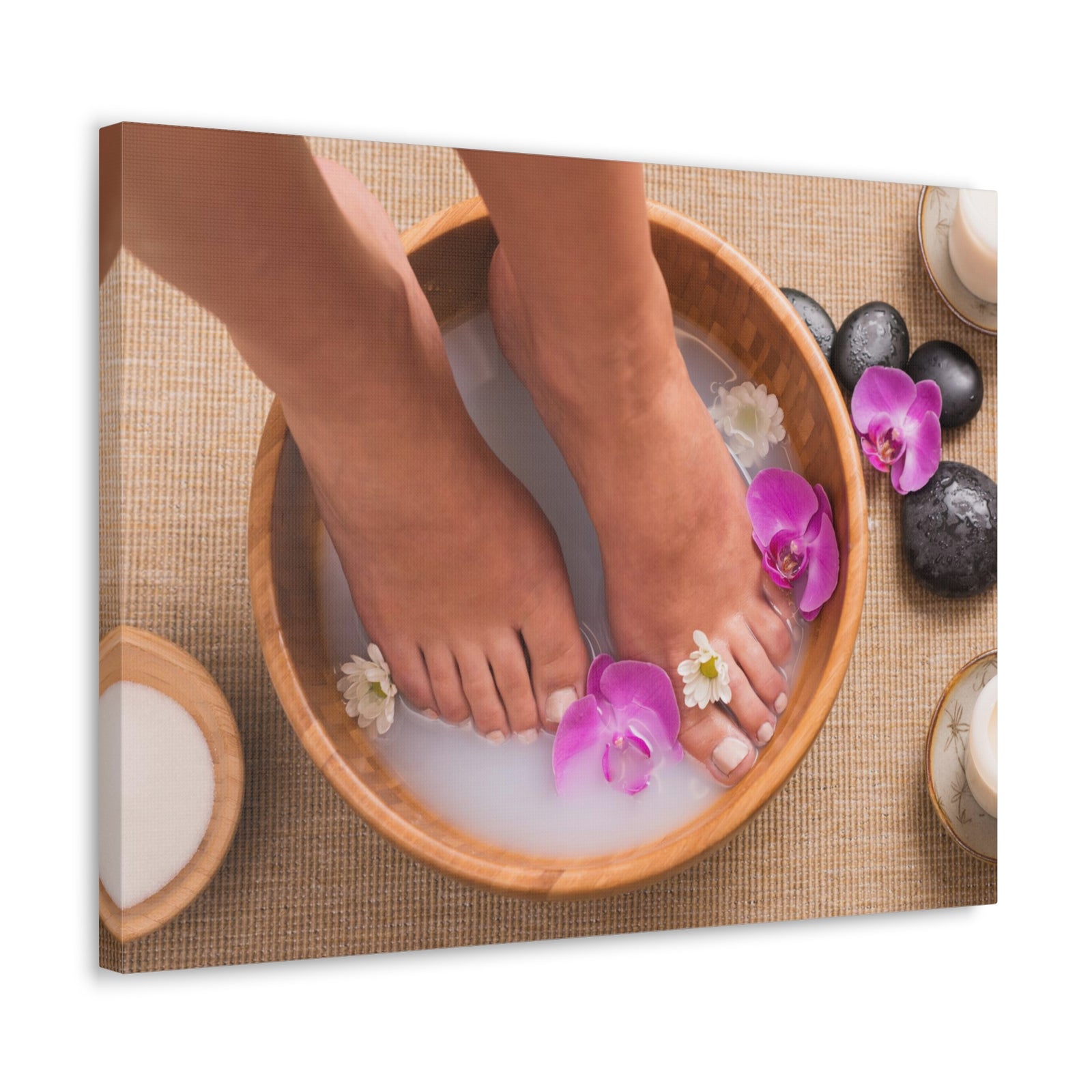 Footbath With Orchid Forest Floral Nature Photography Canvas Wall Art for Home Decor Ready-to-Hang-Express Your Love Gifts