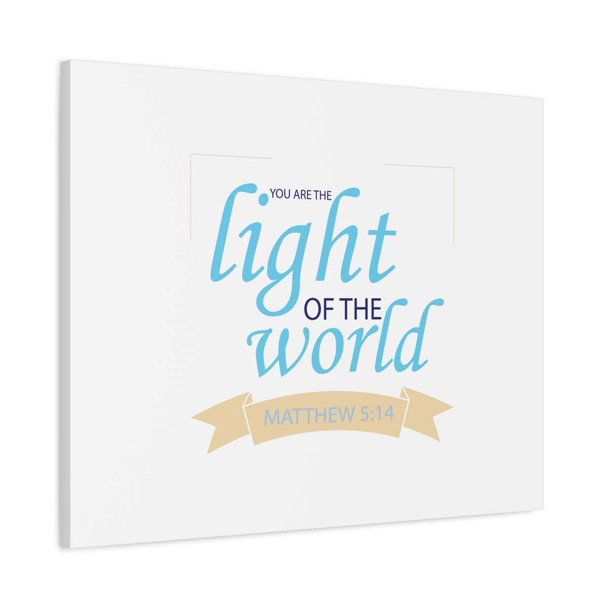 Scripture Canvas Light Of The World Matthew 5:14 Christian Wall Art Bible Verse Print Ready to Hang-Express Your Love Gifts