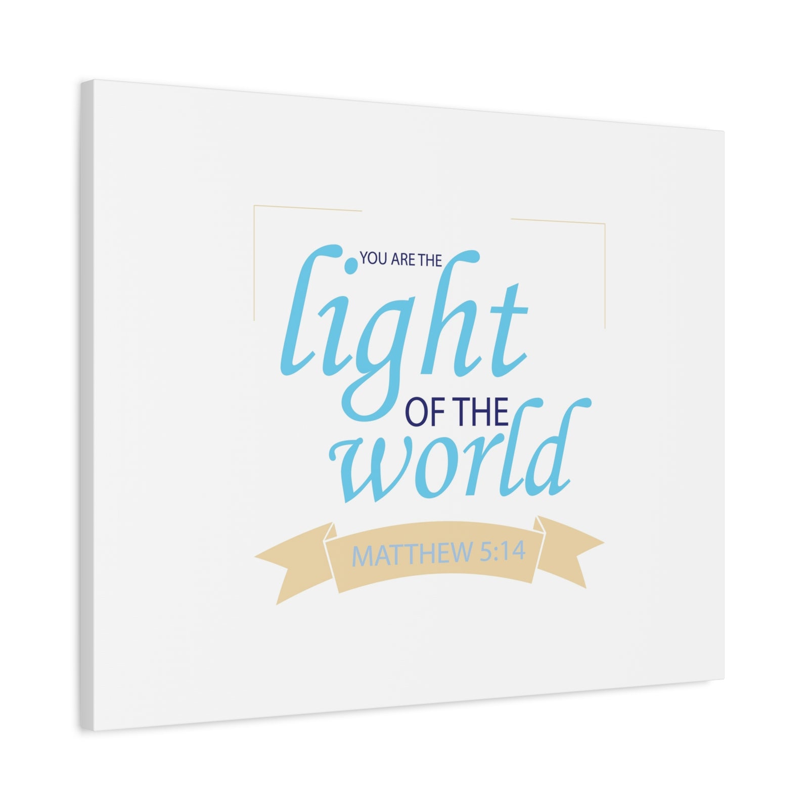 Scripture Canvas Light Of The World Matthew 5:14 Christian Wall Art Bible Verse Print Ready to Hang-Express Your Love Gifts
