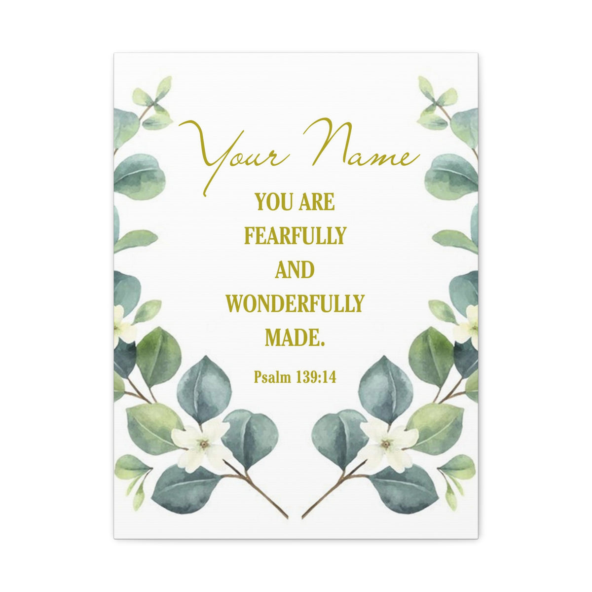 Personalized Psalm 139:14 Bible Verse Canvas Christian Wall Art Ready to Hang-Express Your Love Gifts