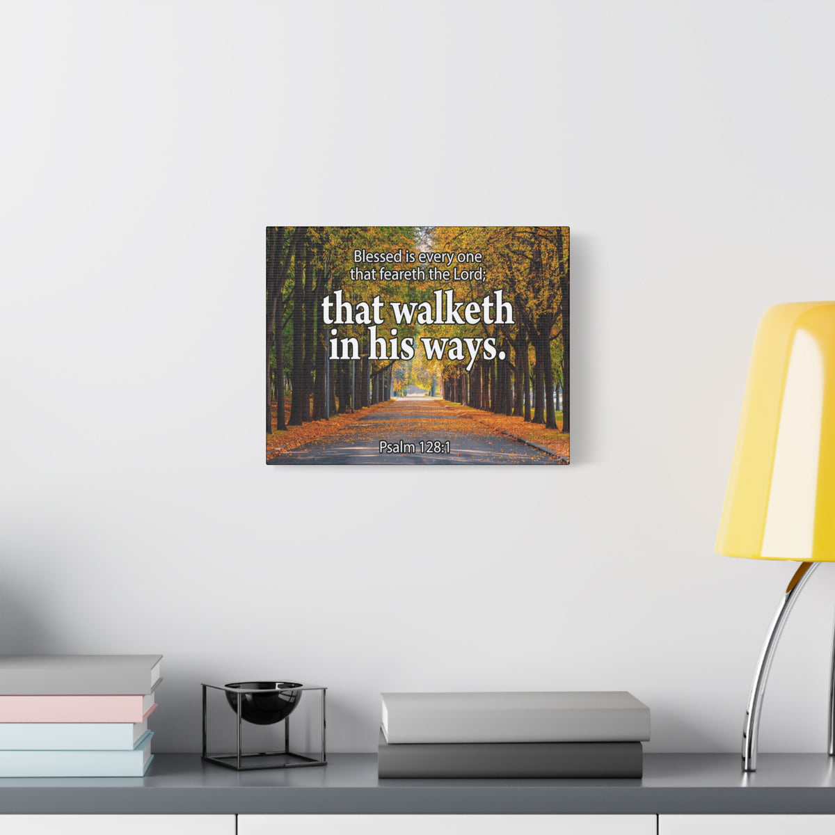Scripture Canvas Blessed is Every One Psalm 128:1 Christian Wall Art Bible Verse Print Ready to Hang-Express Your Love Gifts