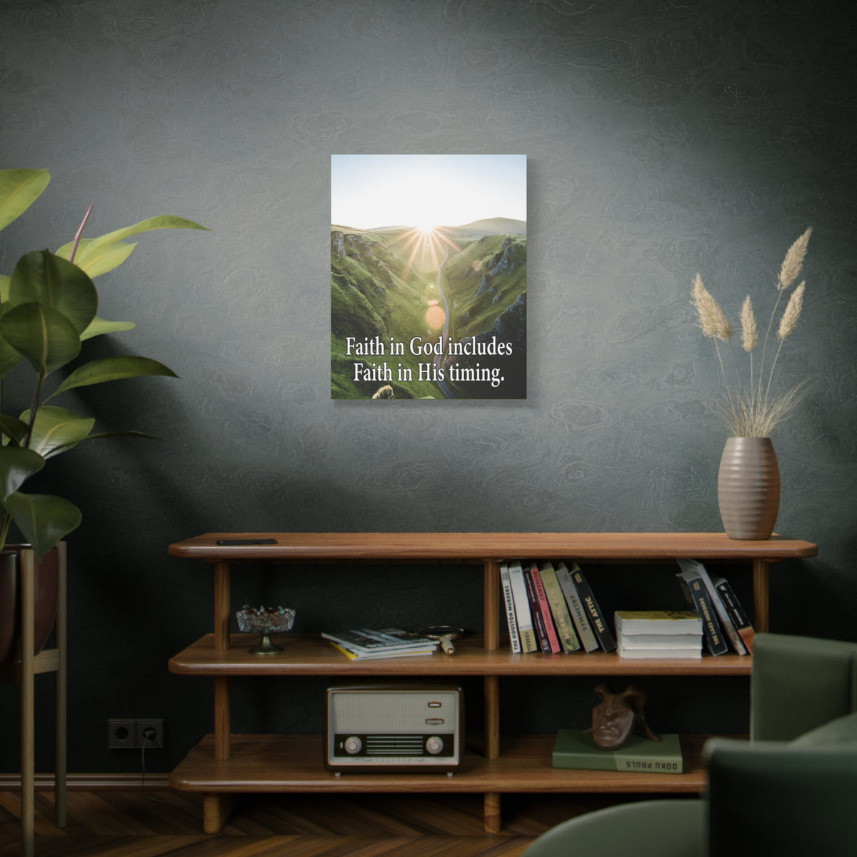 Scripture Walls Faith in God's Timing Psalm 27:14 Christian Wall Decor Scripture Art Ready to Hang-Express Your Love Gifts