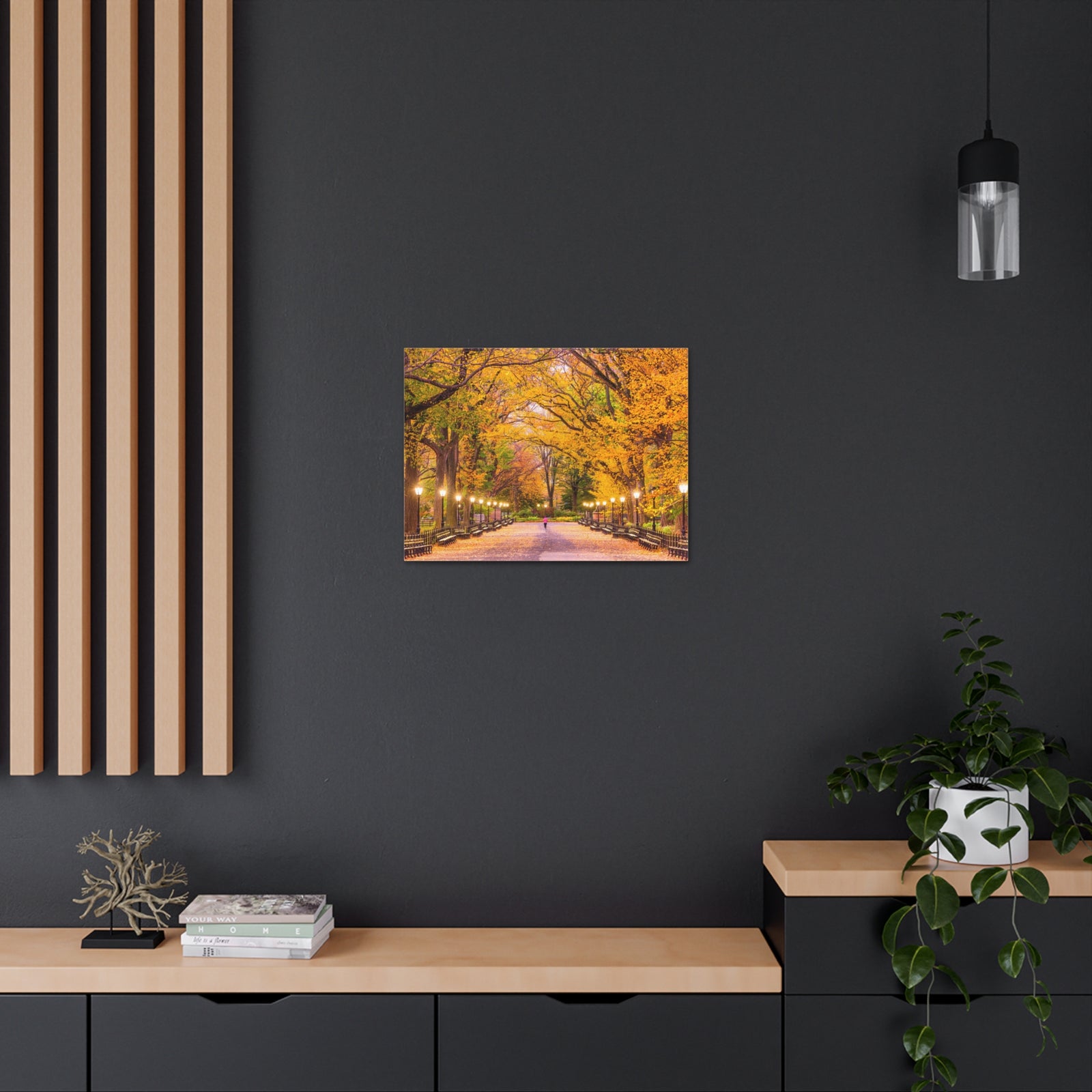 Orange Tree Autumn Park Nature Wilderness Photography Canvas Wall Art for Home Decor Ready-to-Hang-Express Your Love Gifts