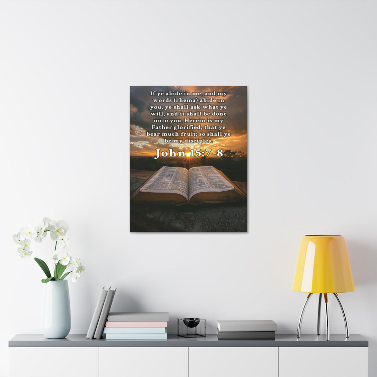 Scripture Walls John 15:7-8 KJV Bible Verse Canvas Christian Wall Art Ready to Hang Unframed-Express Your Love Gifts
