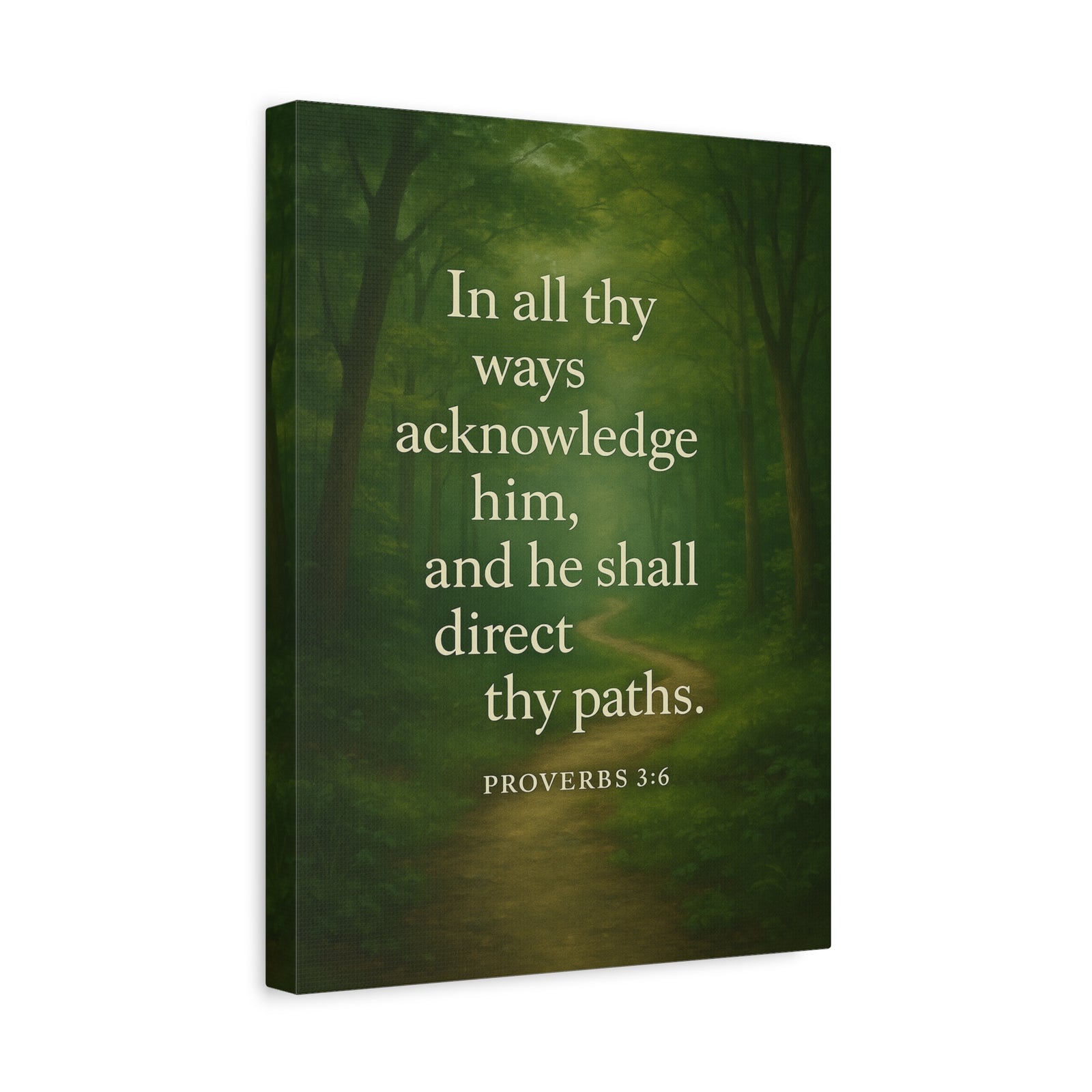 Bible Verse Canvas Proverbs 3:6 Christian Home Décor Wall Art Scripture Ready to Hang Faith Print-Express Your Love Gifts