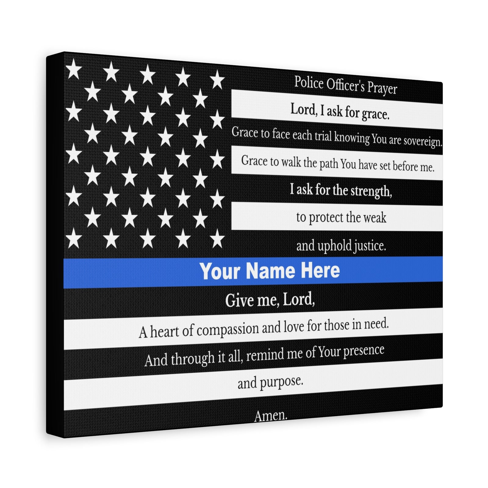 Scripture Walls Personalized Police Prayer Bible Canvas Christian Wall Art Ready to Hang Unframed-Express Your Love Gifts