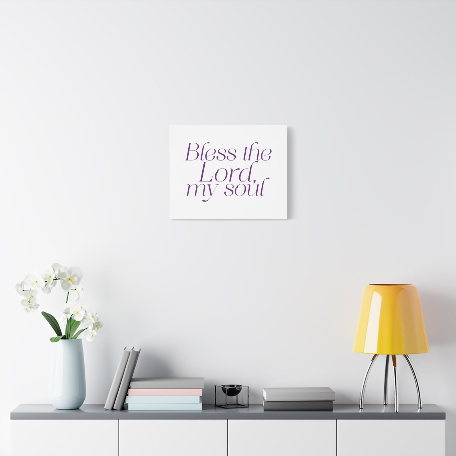 Scripture Walls Bless The Lord My Soul Purple Psalm 103:1 Bible Verse Canvas Christian Wall Art Ready to Hang-Express Your Love Gifts