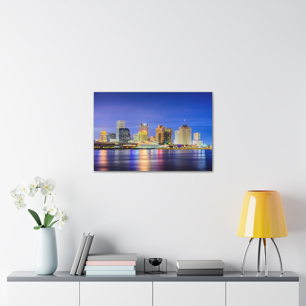 New Orleans Night Skyline Canvas Artwork High-Quality Breathtaking Stunning Cityscape for Home Decor Ready to Hang-Express Your Love Gifts