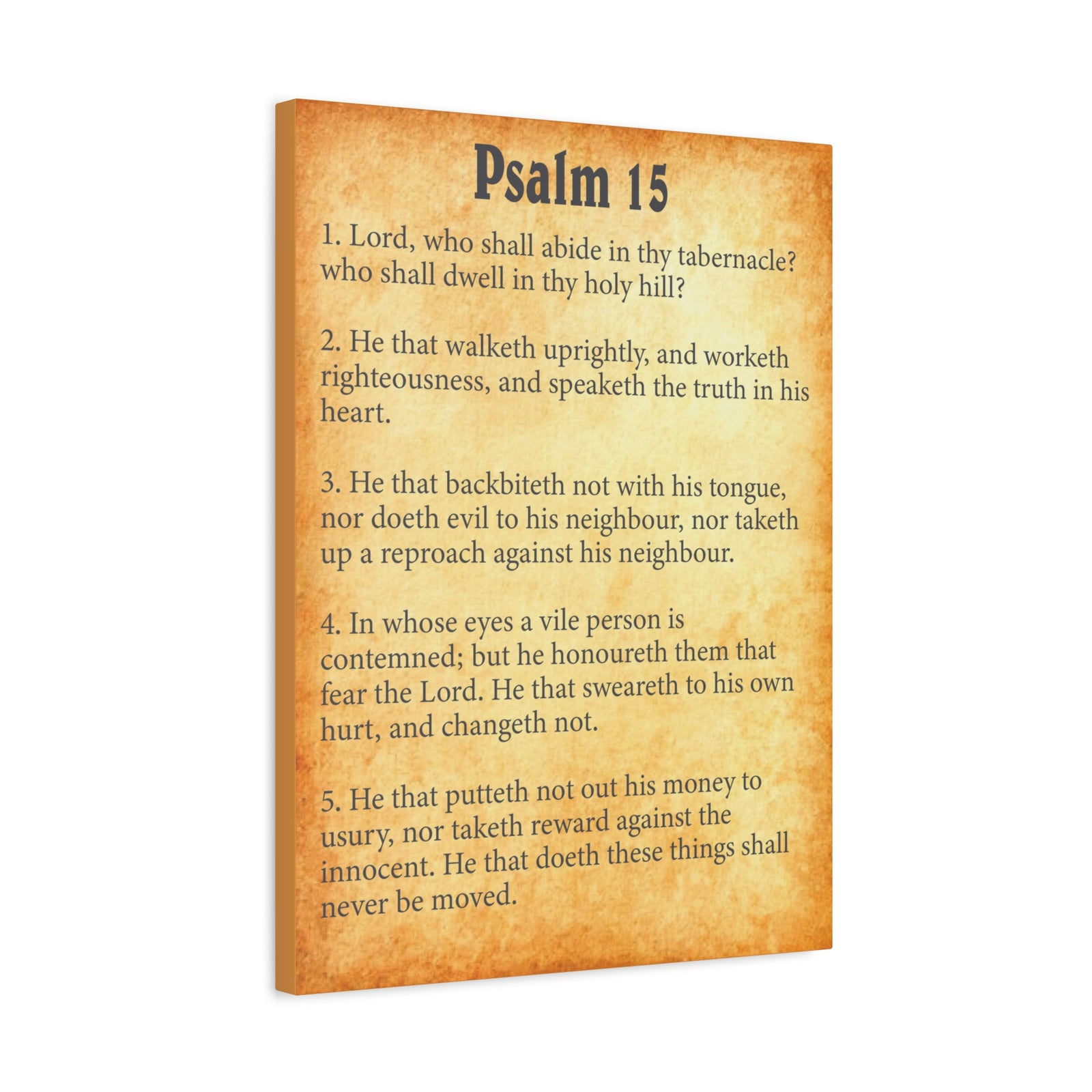 Scripture Walls Psalm 15 Gold Bible Chapter Canvas Christian Wall Art Ready to Hang-Express Your Love Gifts