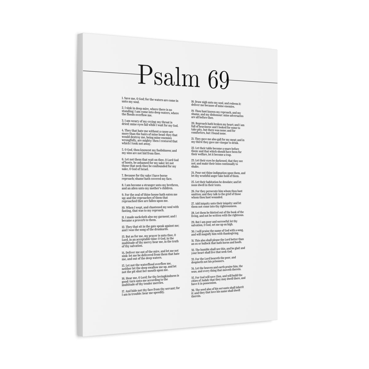Scripture Canvas O Lord, God Of Hosts Psalm 69 Christian Wall Art Bible Verse Print Ready to Hang-Express Your Love Gifts