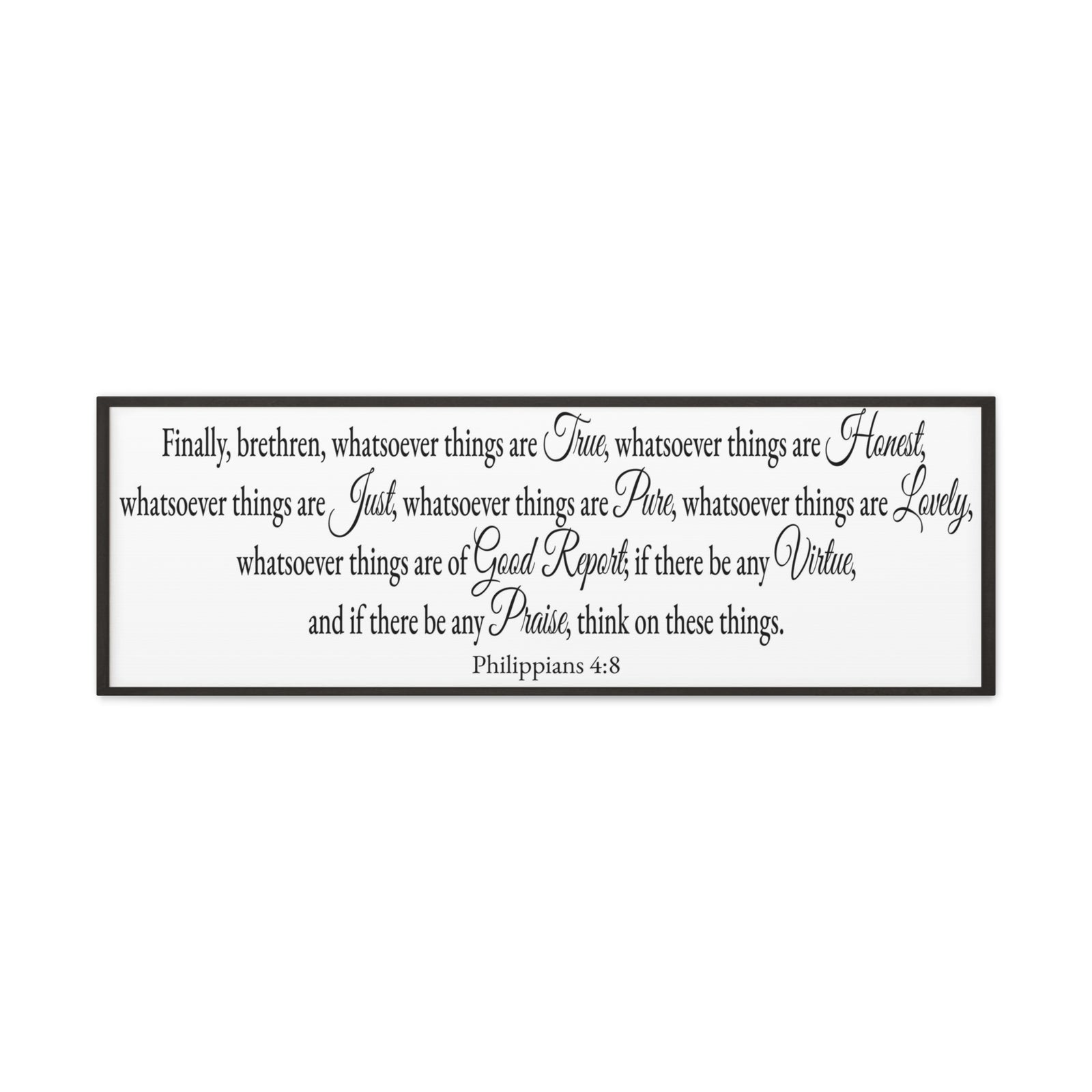 Scripture Walls Seeking Philippians 4:8 White Bible Verse Canvas Christian Wall Art Ready to Hang Unframed-Express Your Love Gifts