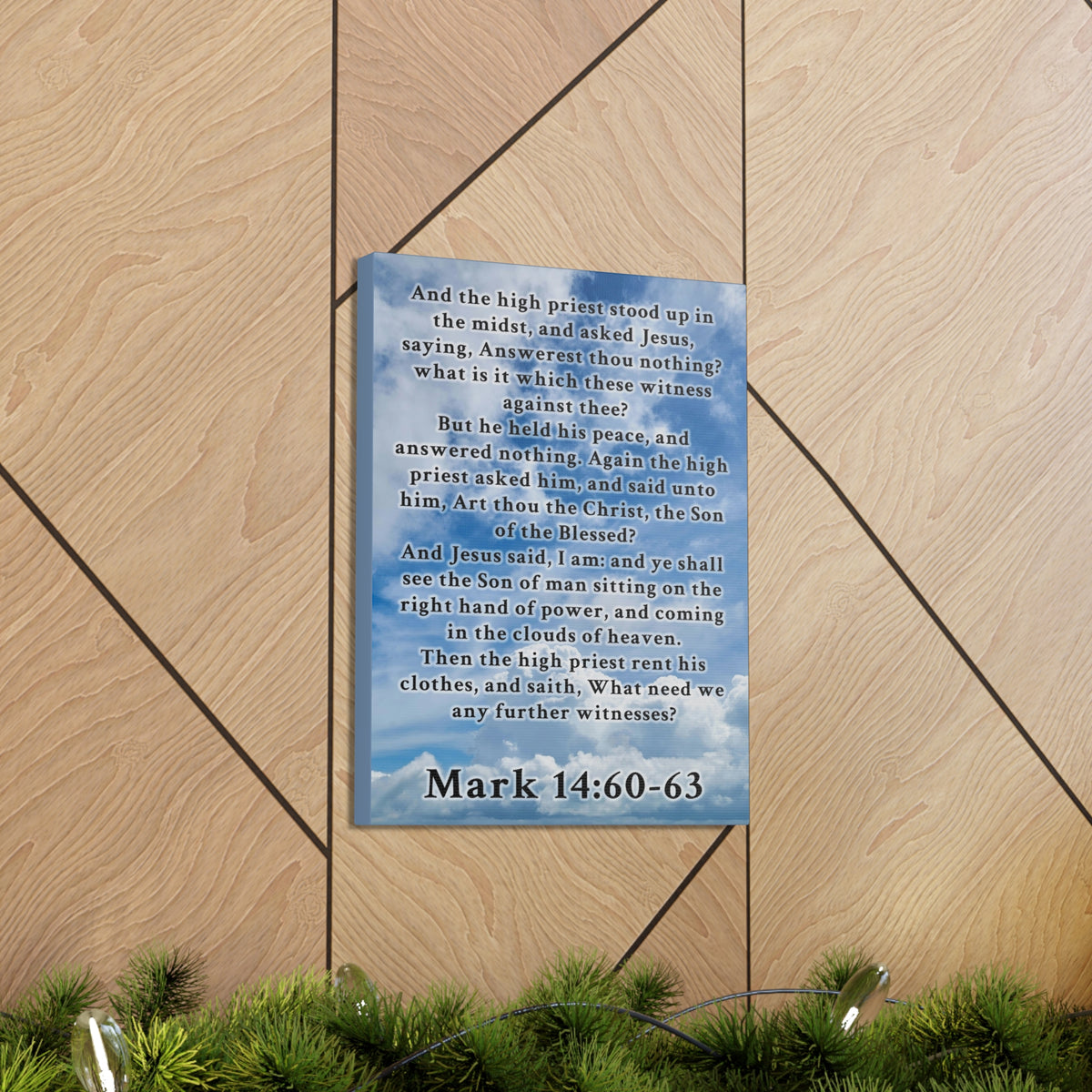 Scripture Walls Mark 14:60-63 KJV Bible Verse Canvas Christian Wall Art Ready to Hang Unframed-Express Your Love Gifts