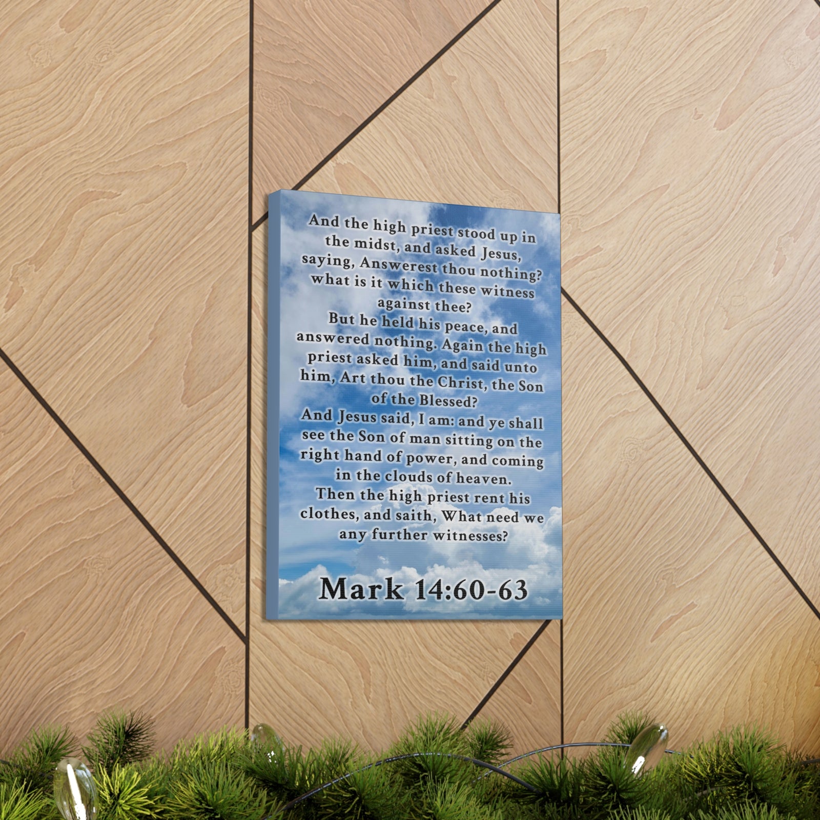 Scripture Walls Mark 14:60-63 KJV Bible Verse Canvas Christian Wall Art Ready to Hang Unframed-Express Your Love Gifts