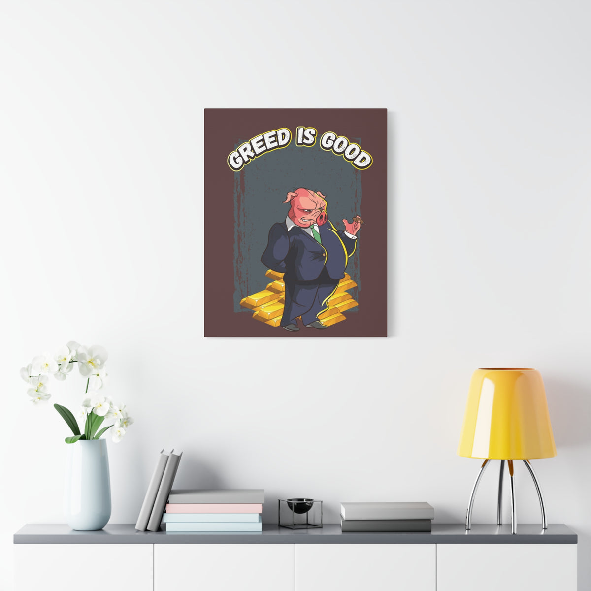 Stock Market Wall Art Greed is Good Wall Street Trader Quote Motivational Verse Wall Art-Express Your Love Gifts