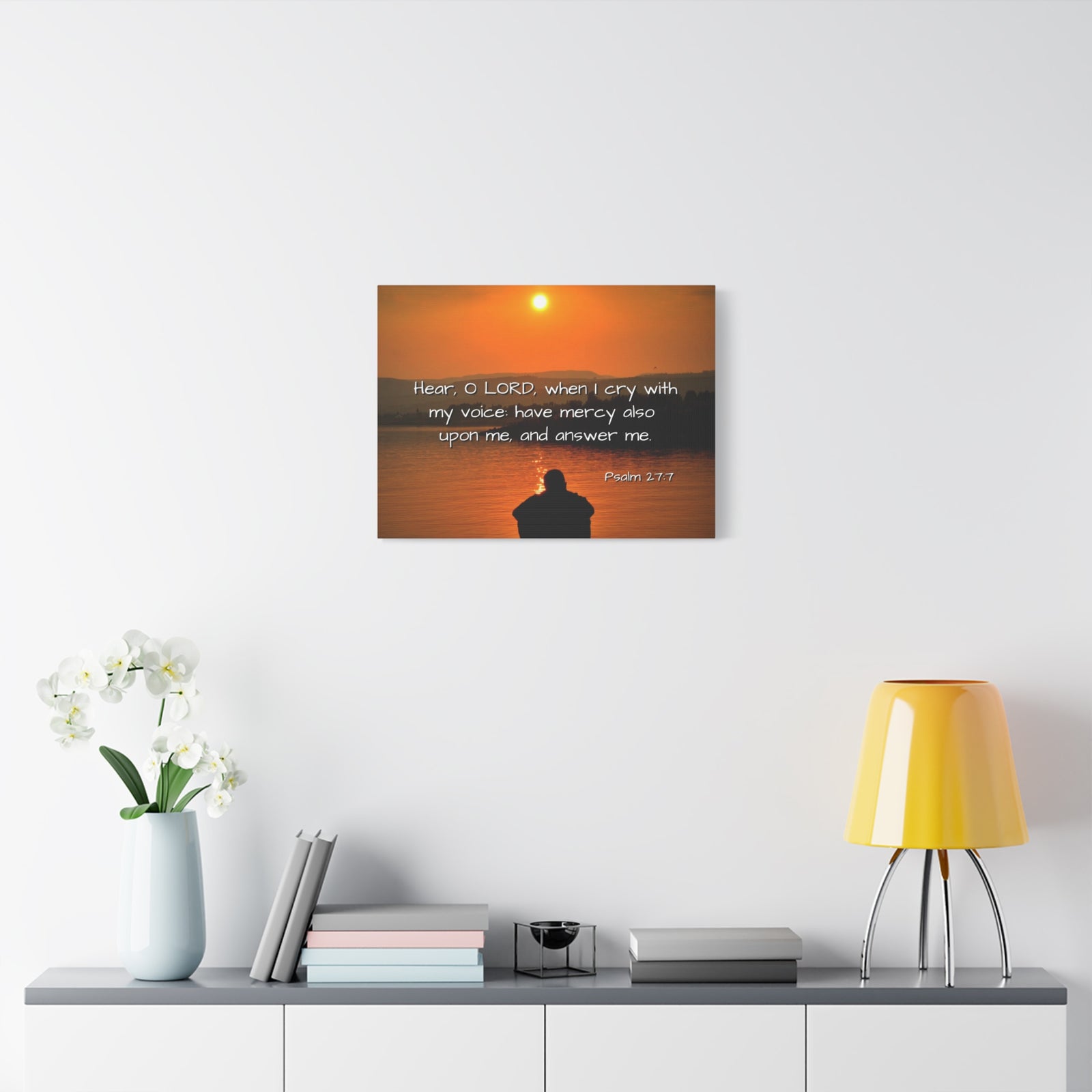 Scripture Walls Have Mercy Psalm 27:7 Bible Verse Canvas Christian Wall Art Ready to Hang-Express Your Love Gifts