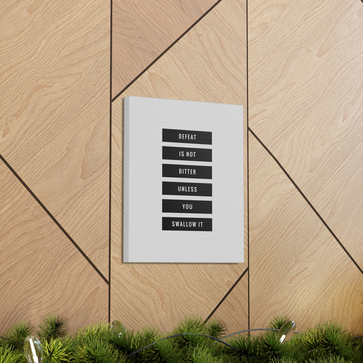 Inspirational Wall Art Defeat Is Not Bitter Motivation Wall Decor for Home Office Gym Inspiring Success Quote Print Ready to Hang-Express Your Love Gifts