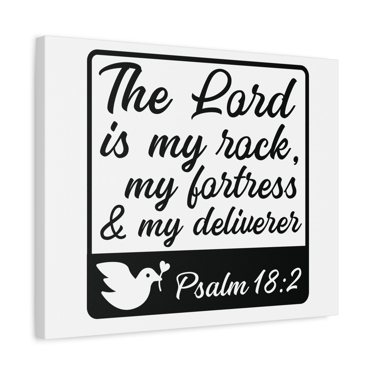 Scripture Canvas The Lord Is Psalm 18:2 Christian Wall Art Bible Verse Print Ready to Hang-Express Your Love Gifts