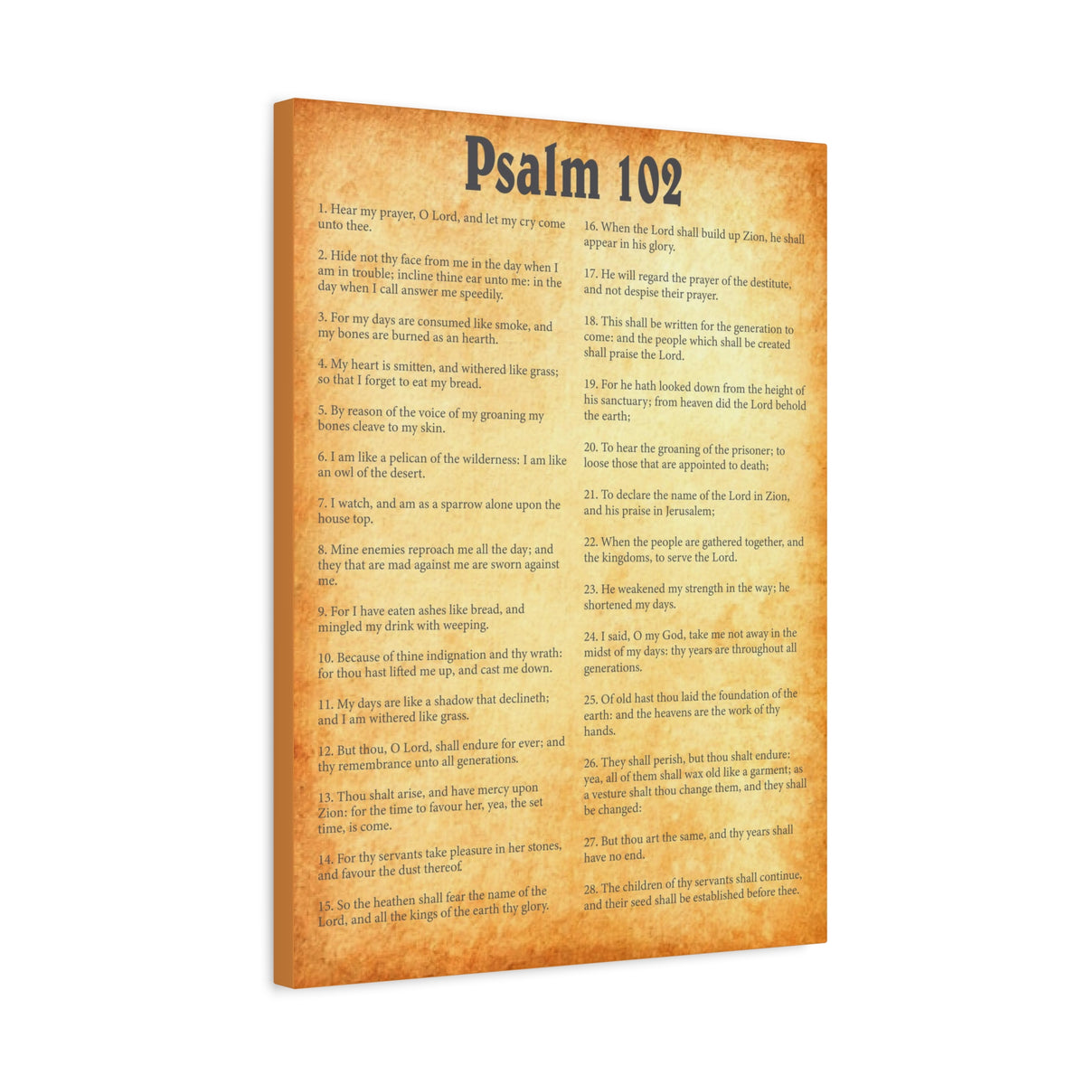 Scripture Walls Psalm 102 Gold Bible Chapter Canvas Christian Wall Art Ready to Hang-Express Your Love Gifts