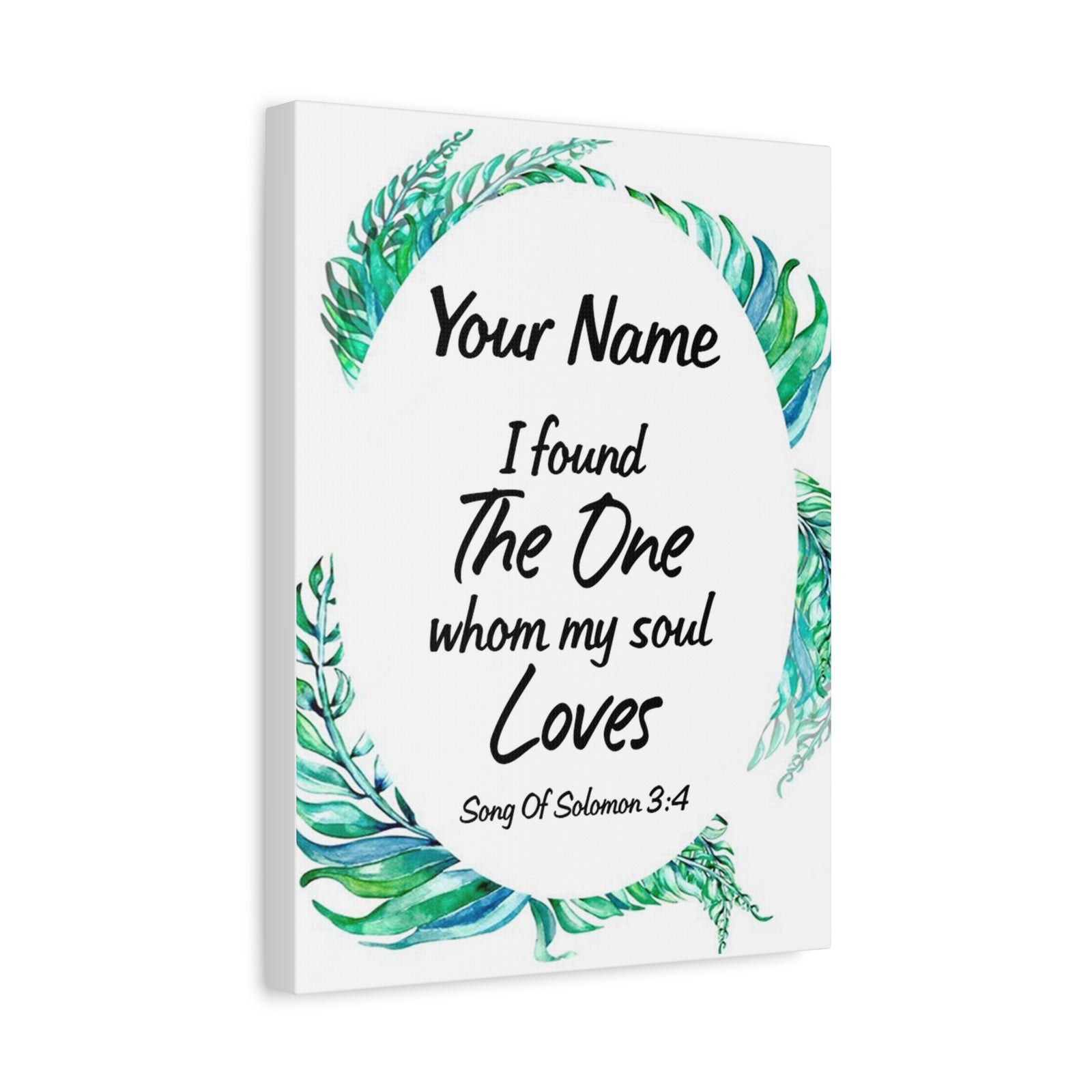 Personalized Soulmate Song Of Solomon 3:4 Bible Chapter Canvas Christian Wall Art Ready to Hang-Express Your Love Gifts