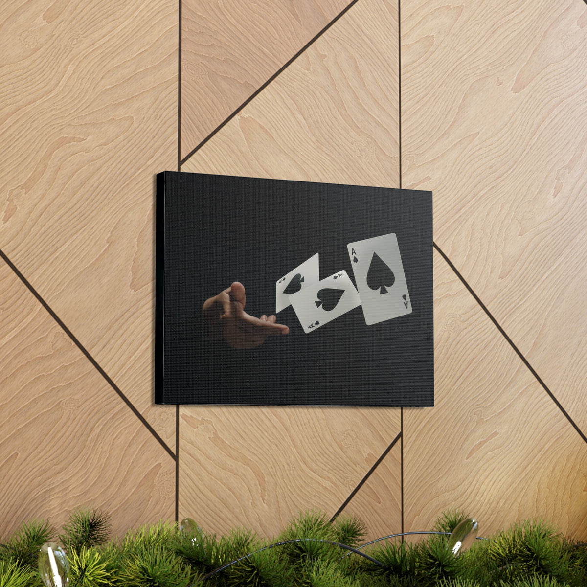 Magician Throwing Ace of Spades Playing Card Canvas Wall Art for Home Decor Ready-to-Hang-Express Your Love Gifts