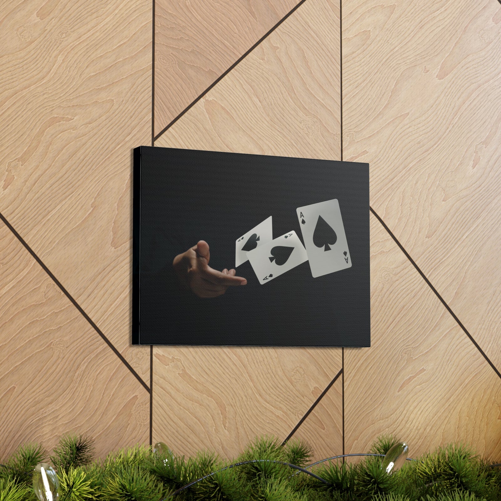 Magician Throwing Ace of Spades Playing Card Canvas Wall Art for Home Decor Ready-to-Hang-Express Your Love Gifts