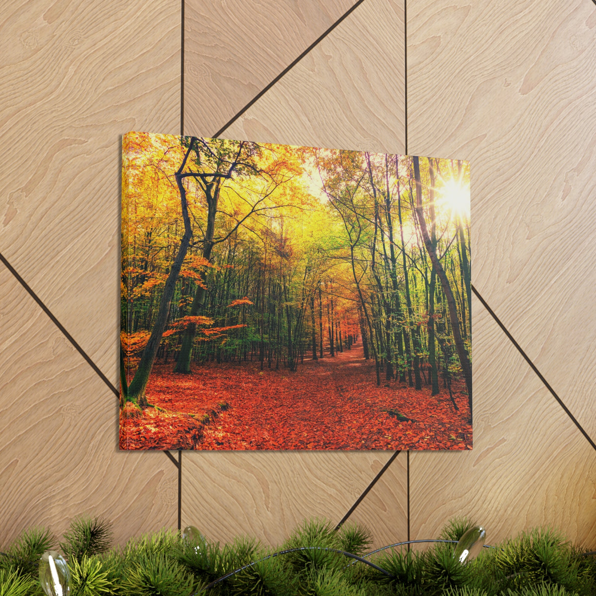 Autumn Forest is Beautiful Forest Floral Nature Photography Canvas Wall Art for Home Decor Ready-to-Hang-Express Your Love Gifts