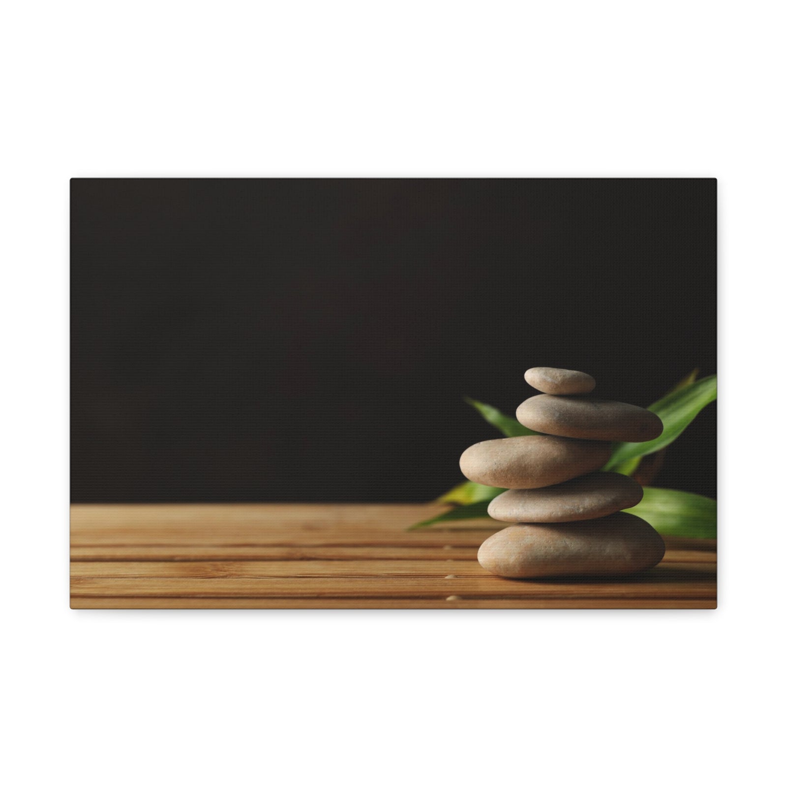 Stones Bamboo Background Forest Floral Nature Photography Canvas Wall Art for Home Decor Ready-to-Hang-Express Your Love Gifts